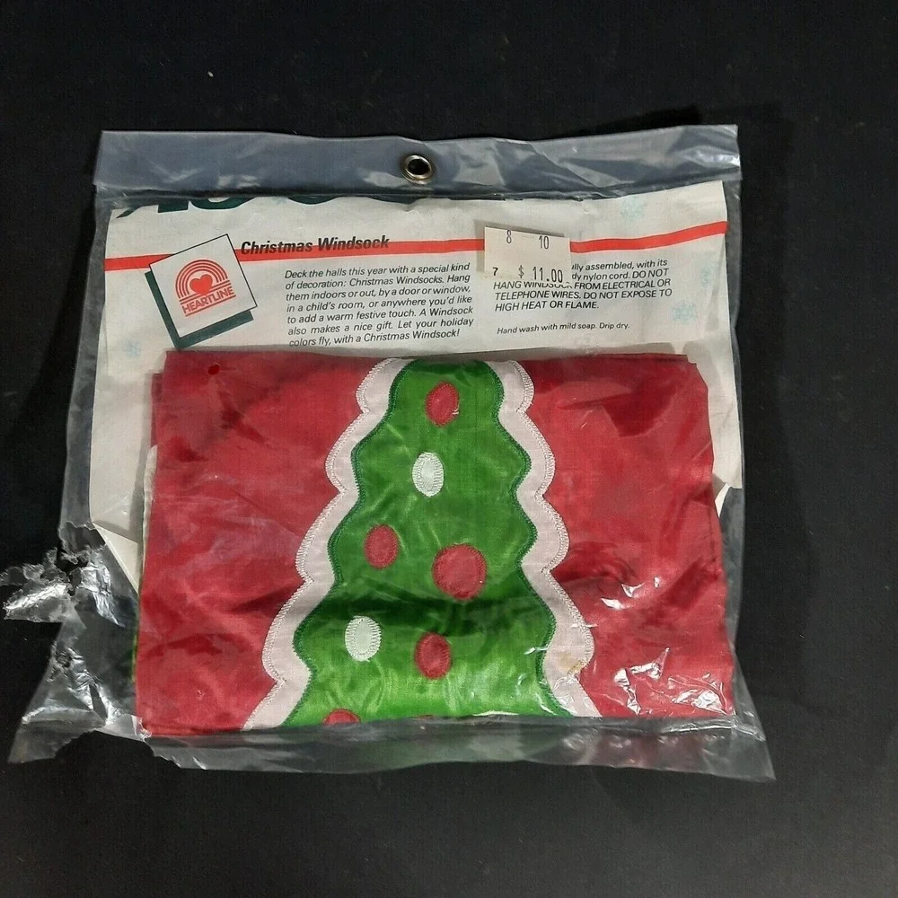 Christmas‎ Windsock Festive Outdoor Decoration Red & Green Nylon Holiday Decor